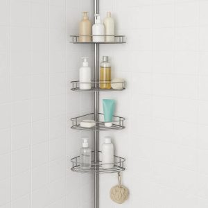 Corner Shower Caddy 5 Tier Adjustable Metal Bathroom Shelf