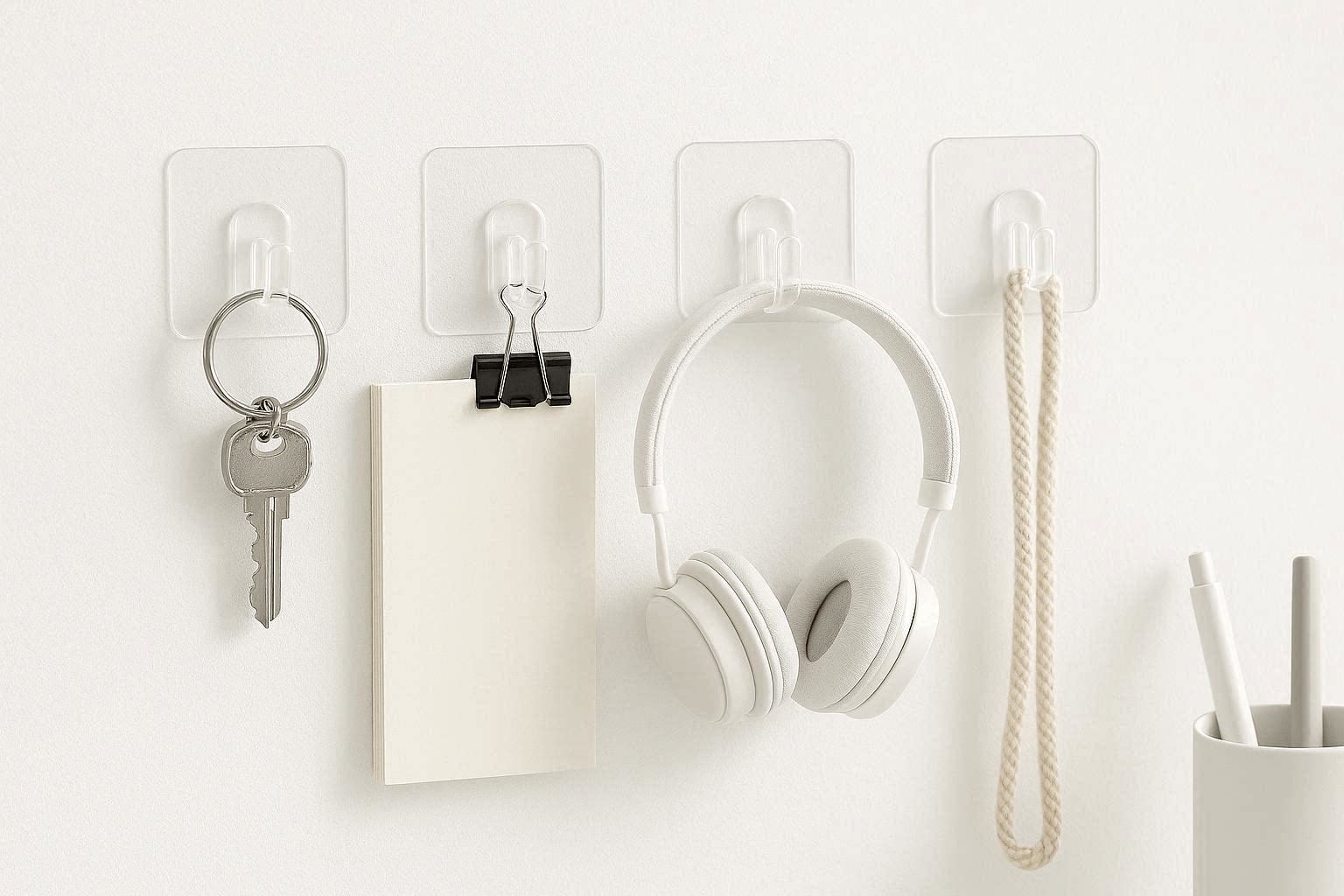 Clear Plastic Hooks Invisible Organization for Home and Office - Image 1