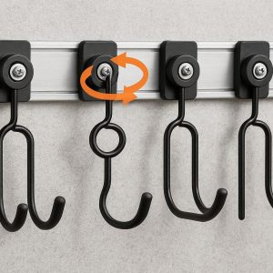 7 Swivel Utility Hooks 360 Degree Rotation for Flexible Garage Storage