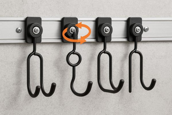 7 Swivel Utility Hooks 360 Degree Rotation for Flexible Garage Storage