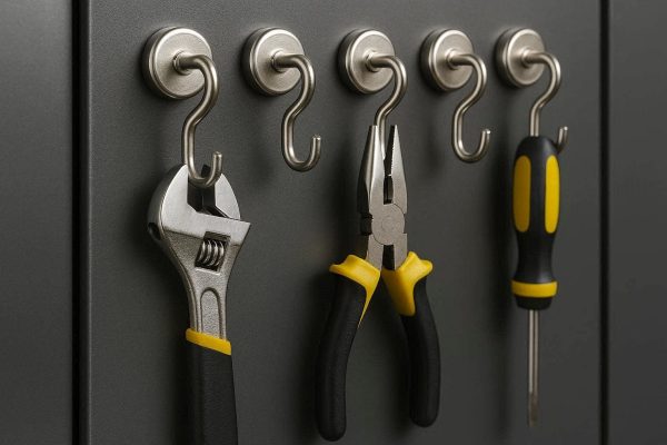 8 Magnetic Hooks Strong Hold for Metal Surfaces Tool Organization